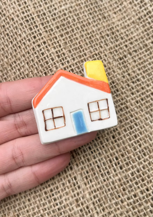 Togetherness Ceramic House Brooch