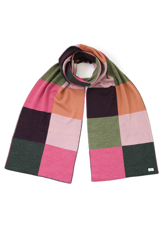 Uimi Frankie Patchwork Scarf - Raspberry