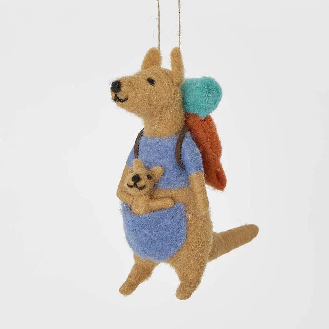 Camping Kangaroo Felt Decoration