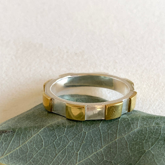 via Smith Silver and Brass Kuad Ring