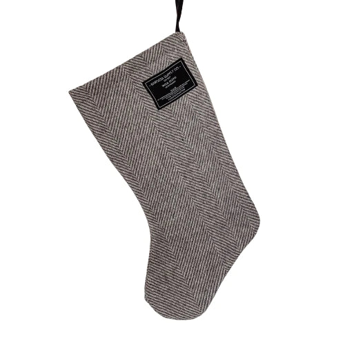 Barossa Supply Co Herringbone Recycled Wool Blend Christmas Stocking