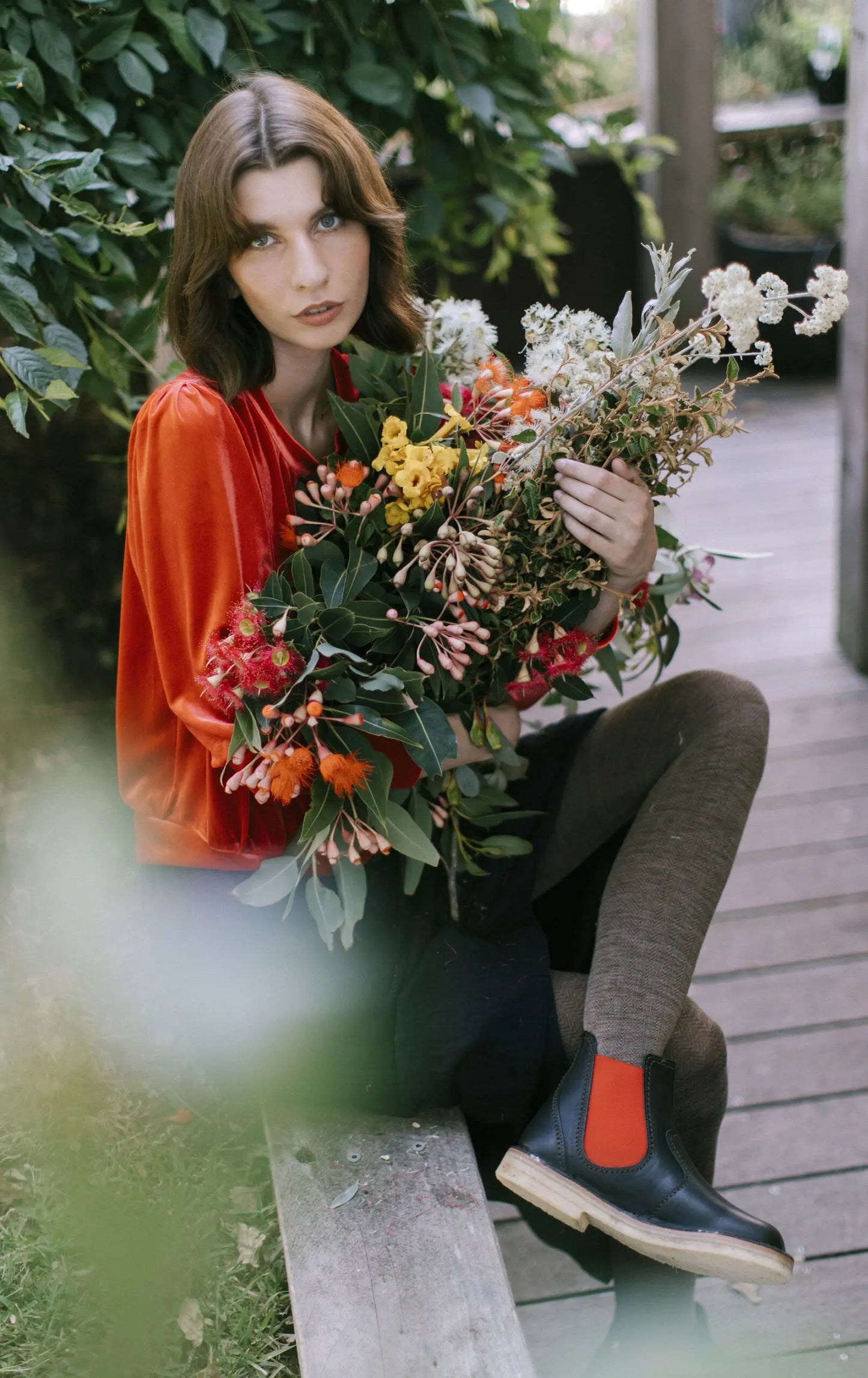 Brown wooly tights clearance