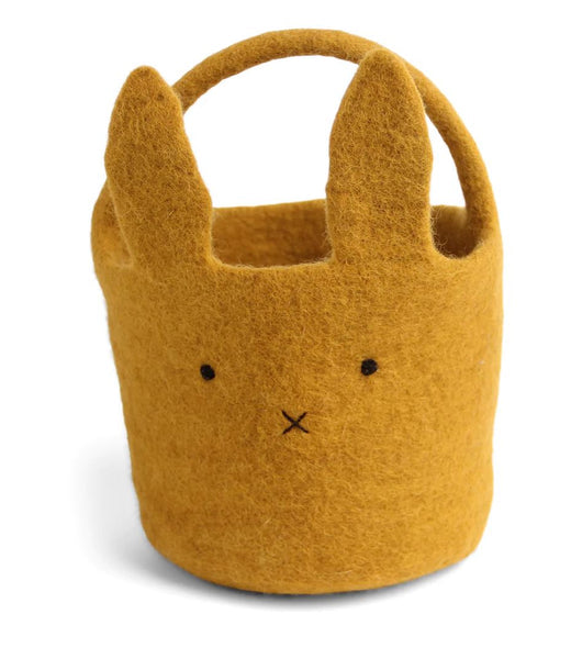 Gry and Sif Felted Bunny Basket - Ochre