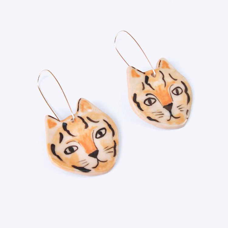 Togetherness Ceramic Tiger Earrings